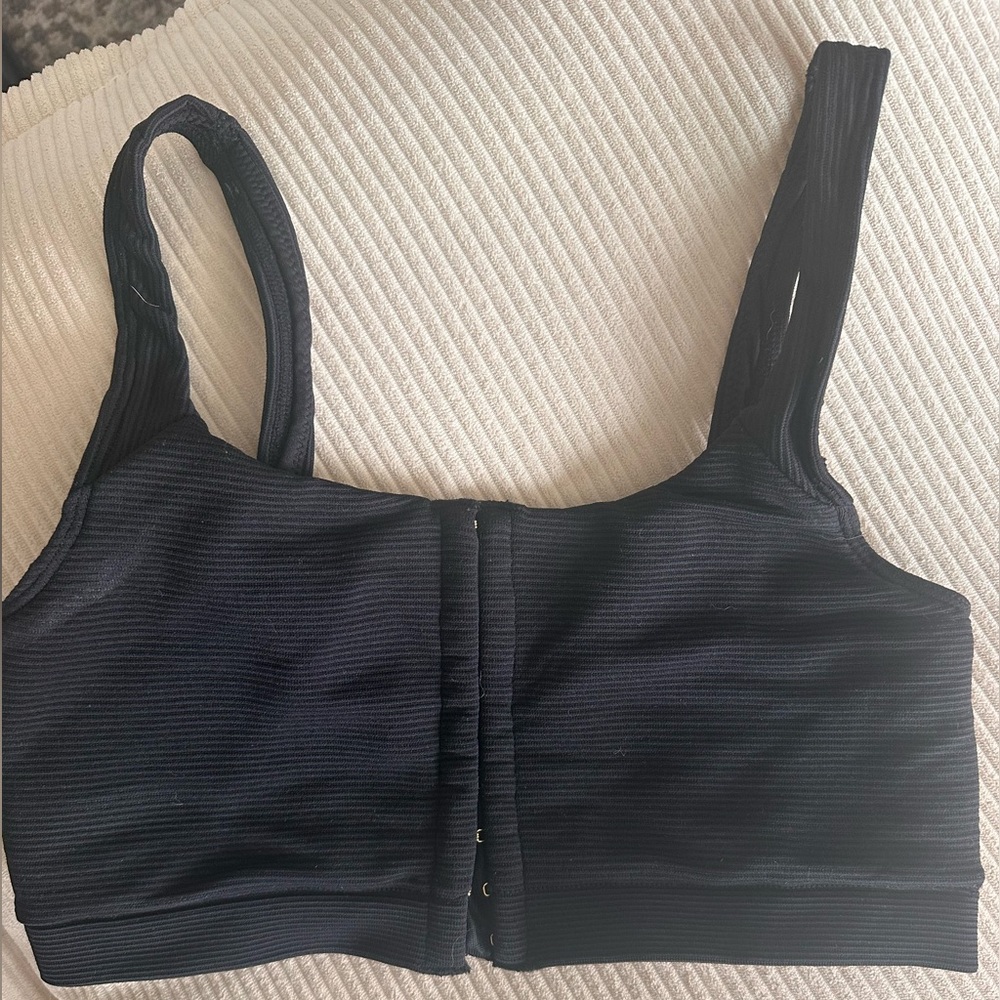 Victorias secret Black Ribbed Women's sports bra / top